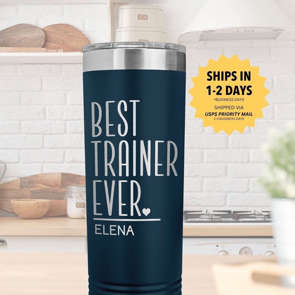 Best Trainer Ever Gift Personalized Tumbler for Personal Trainer Travel Mug for Athletic Trainer Cup for Men Women Thank You Gifts