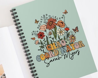 Custom Secretary Gift Administrative Professionals Day Journal Personalized Notebook Wildflowers Admin Chaos Coordinator Assistant Thank You