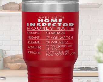 Tazza da viaggio personalizzata per ispettore domestico, regalo di ringraziamento per l'ispezione domestica, tazza da viaggio personalizzata per ispettore domestico, regalo per papà e lui.