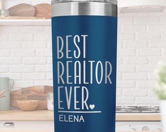 BEST REALTOR EVER Gift Tumbler l For Women and Men, Real Estate, Closing, Housewarming Thank You, Appreciation Gift, Personalized Custom Cup