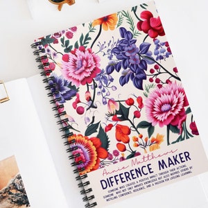 boss giftful, difference maker notebook, mentor appreciation, teacher gift, personalized journal leader, office manager, thank you notebook