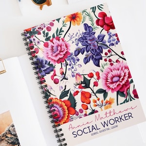school social worker gift, social worker gifts, personalized notebook, msw graduation gift, lcsw gift, counseling week, guidance counselor