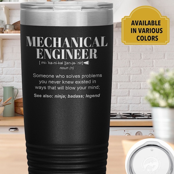 Mechanical Engineer Gift Tumbler l Birthday, Appreciation, Christmas Gifts l Stainless Steel Insulated Laser Engraved l In 20 oz tumbler