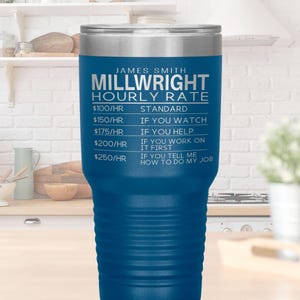 Millwright cadeau gepersonaliseerde Tumble voor Millwright reismok voor hem cadeau voor machinist aangepaste koffiekopje voor mannen bouwvakker cadeau
