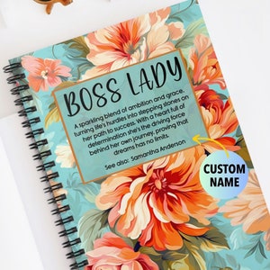 Boss Lady Definition Personalized Notebook Woman Entrepreneur Boss Babe Journal Best Boss Manager Gifts New Small Business Owner Boss Day