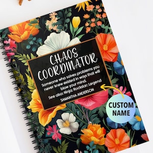 Chaos Coordinator Definition Employee Appreciation Notebook Wedding Planner Coordinate Gift Secretary Journal Office Manager Funny Assistant
