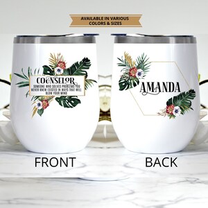 Personalized Counselor Funny Gift Tumbler For Women l For Birthday, Appreciation, Christmas, Thank You Gift, Custom Name Travel Tumbler