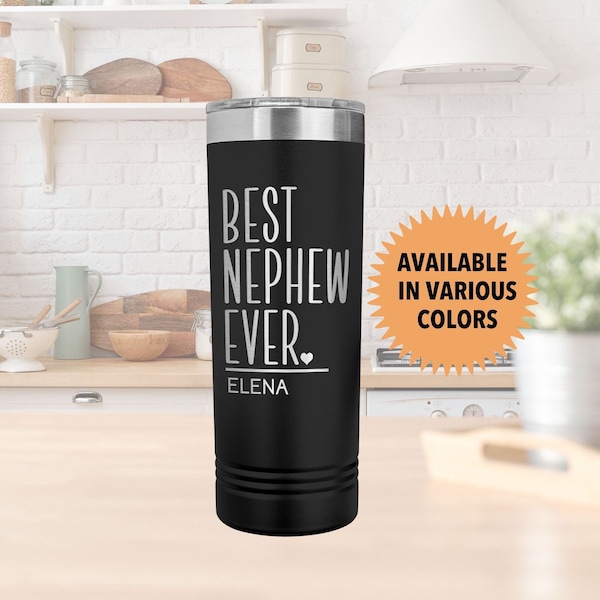 BEST NEPHEW EVER Gift Tumbler l Personalized Custom Cup l Gift For Women and Men, Birthday, Christmas Gift from Aunt, Auntie