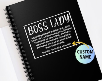 Boss Lady Notebook Boss Day Gifts Personalized Floral Journal for Female Entrepreneur Boss Babe Best Boss Manager New Small Business Owner