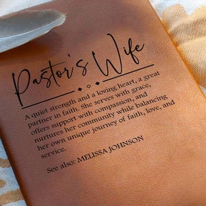Regalo de agradecimiento para la esposa del pastor, diario personalizado, cuaderno para predicadora, aniversario de la iglesia, regalo cristiano para mujeres religiosas, primera dama