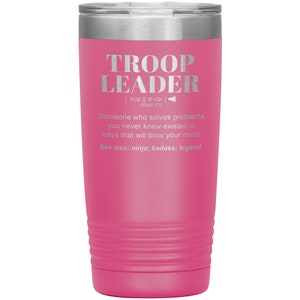 TROOP LEADER Gift Tumbler l Birthday, Appreciation, Christmas Gifts l Stainless Steel Insulated Laser Engraved l In 20 oz tumbler image 9