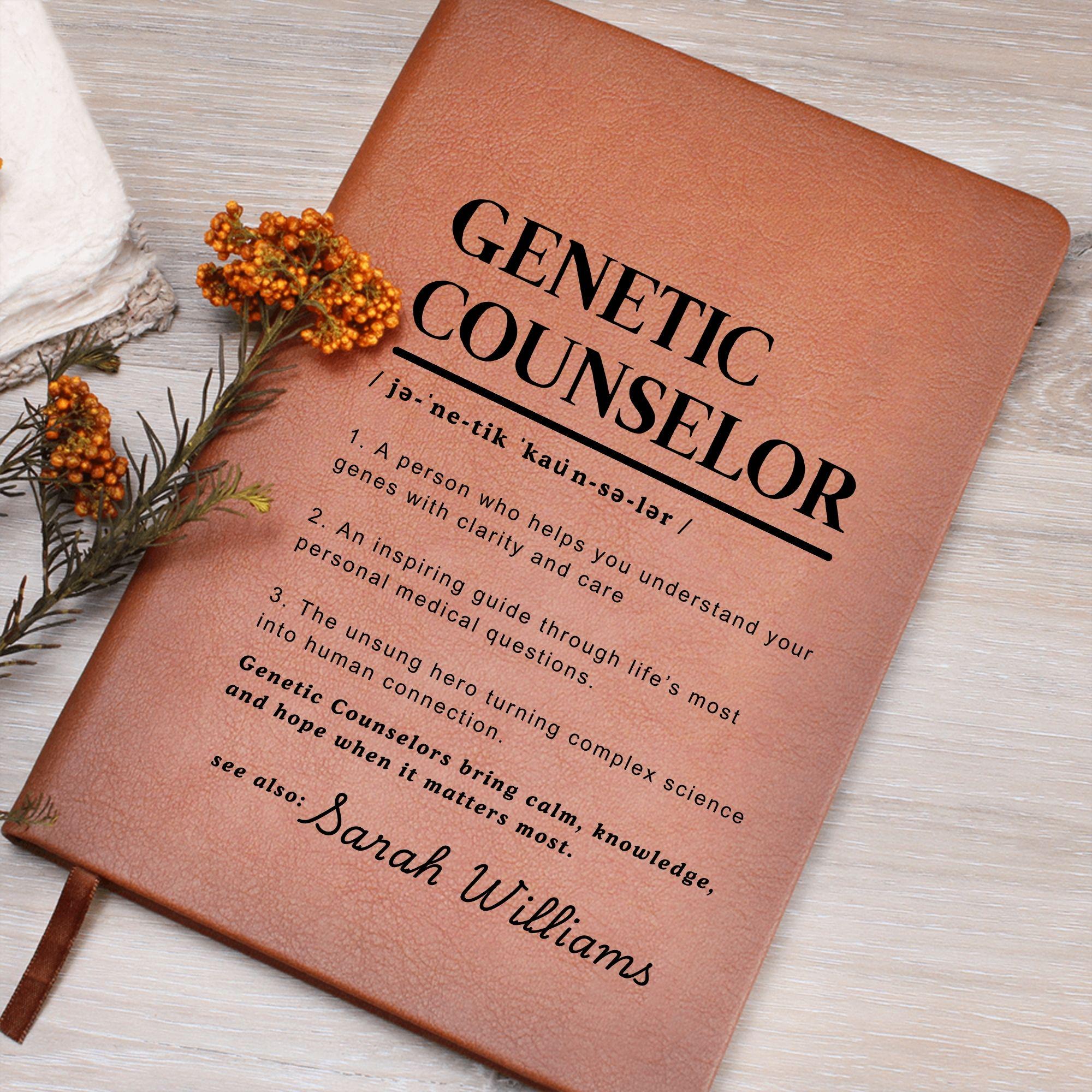 Reitrement Notepad Personalized Genetic Counselor Leather Journal Genetics Gift DNA ...