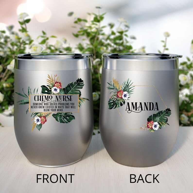 Personalized Chemo Nurse Funny Gift Tumbler For Women l For Birthday Thank You Gift Christmas Custom Name Travel Tumbler Appreciation