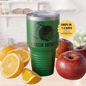 A Good Coach Gifts Football Coach Tumbler Personalized Travel Mug Coaches Appreciation Gift Retirement Cup from Football Team End of Season