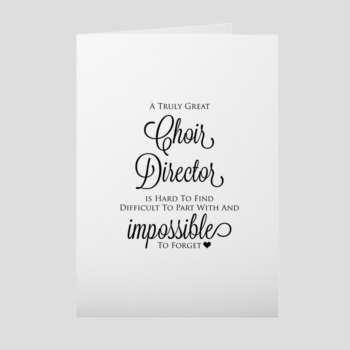 A Truly Great Choir Director Gift Card L for Retirement Going Etsy UK