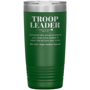 TROOP LEADER Gift Tumbler l Birthday, Appreciation, Christmas Gifts l Stainless Steel Insulated Laser Engraved l In 20 oz tumbler image 7