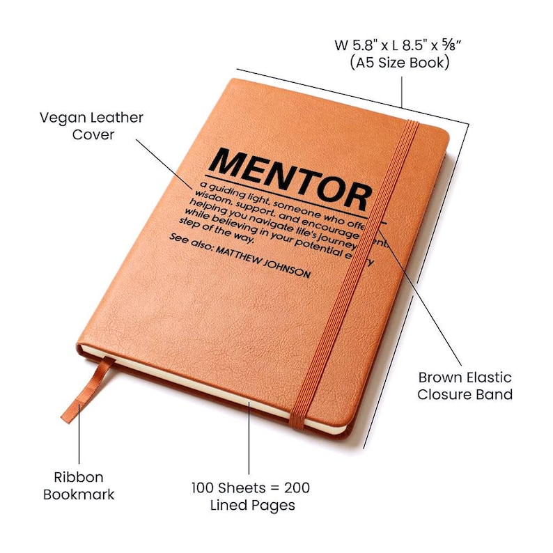 Personalized Journal Mentor Gift for Men, Mentor Gift for Women Notebook, Life Coach Planner