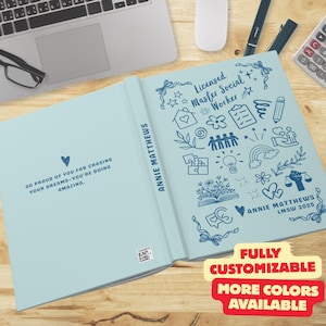 LMSW Notebook Gift, Licensed Master Social Worker Journal, School Intern Social Work Student Graduation Case Manager Notepad Counselor Notes