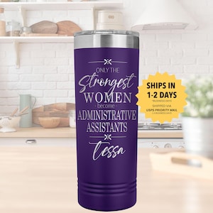 ASSISTENTE ADMINISTRATIVO Presentes l Copo fino para ela, mulheres l Administrador, aniversário do administrador, agradecimento isolado, copo de aço inoxidável