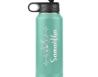 Cyclist Heartbeat Cycling Gifts for Men Women Bike Enthusiast Tumbler Bike Lover Personalized Travel Mug Biker Gifts for Him Her