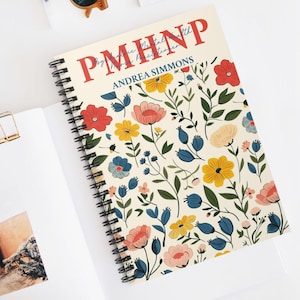 Personalized PMHNP Floral Notebook, Mental Health Practitioner Gifts Women, Psych NP Appreciation Week Journal, Psychiatric Nurse Retirement