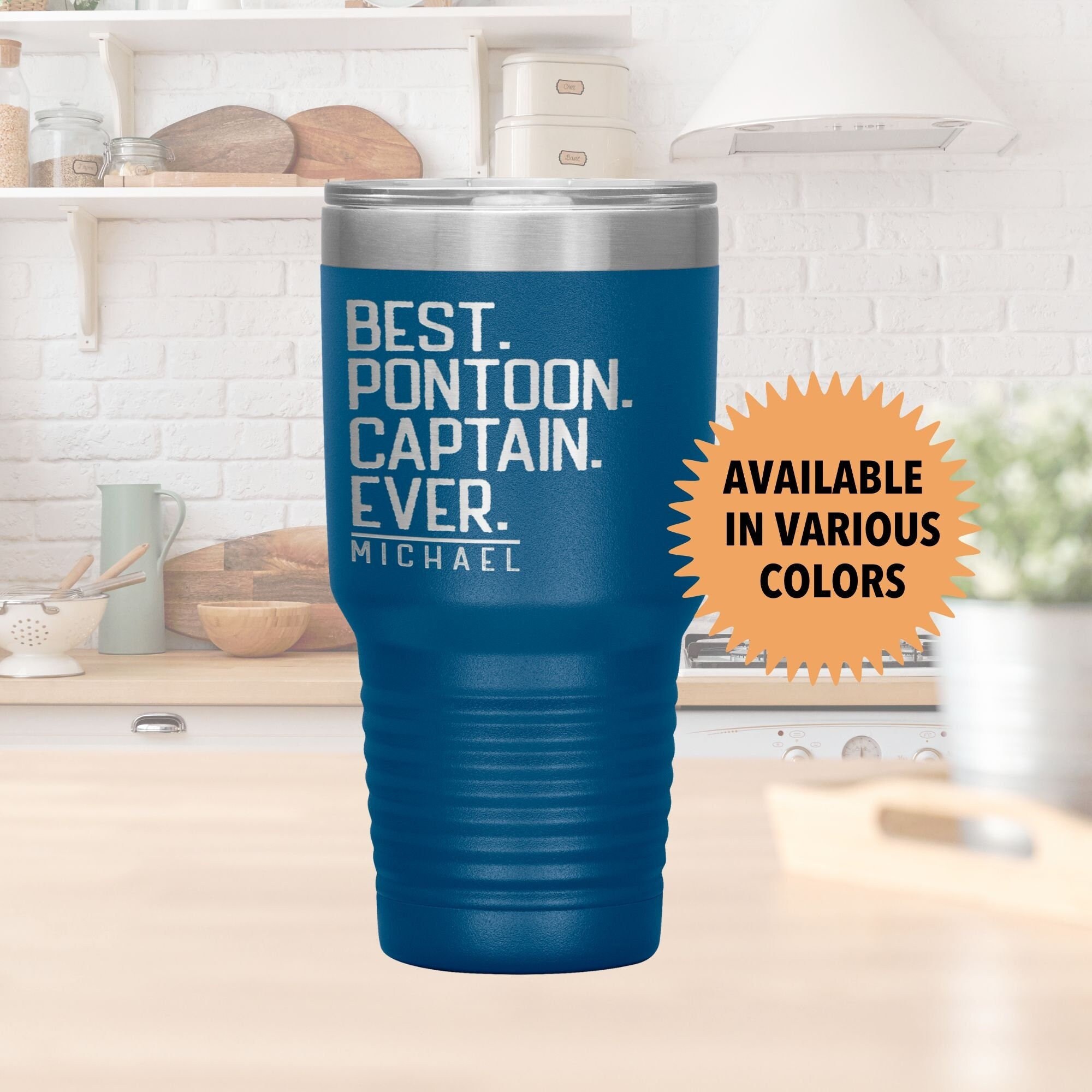 Captain Coffee Tumbler Pontoon Captain Gift Tumbler For Pontoon Captain ...