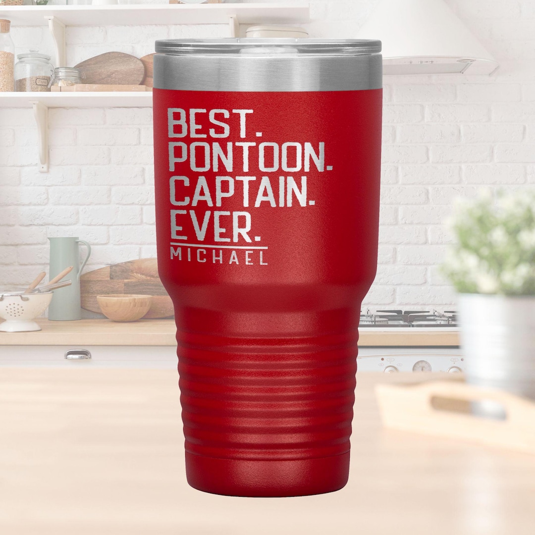 Pontoon Captain Gift Tumbler for Pontoon Captain Cup Boating Custom ...