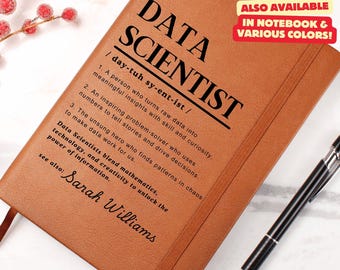 Diario in pelle personalizzato per data science, taccuino per analisti, ingegnere in pensione, blocco note per laurea, regalo di apprezzamento per i colleghi