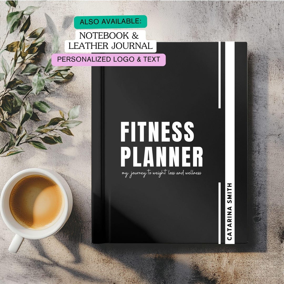 Fitness Planner Weight Loss Leather Journal, Wellness Notebook, Workout & Meal Tracker, Goal ...