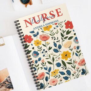 Personalized Dialysis Nurse Gift Appreciation Week, Nephrology Journal Nephrologist, PD Dialysis Tech Floral Notebook Women Peritoneal Nurse