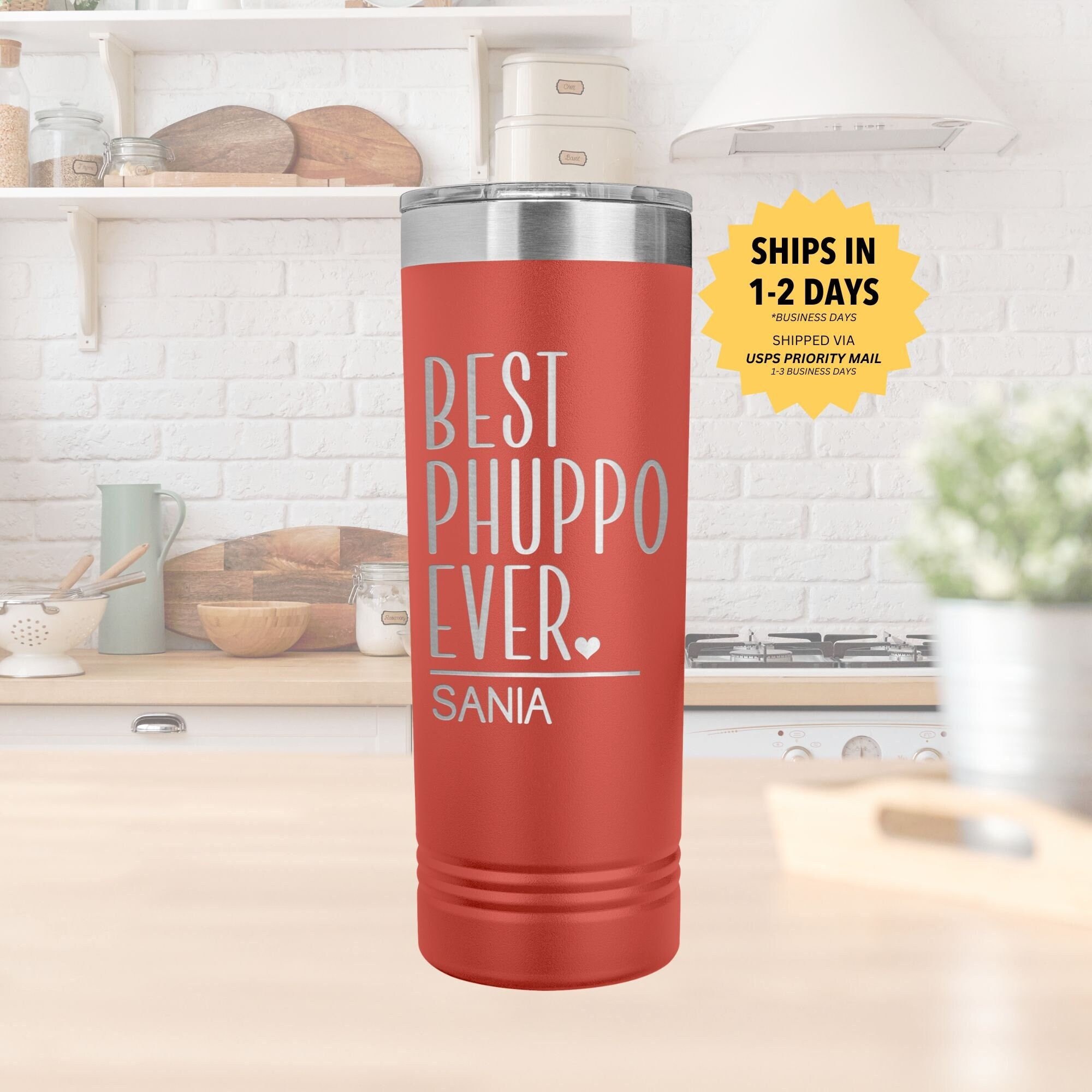BEST PHUPPO EVER Tumbler Personalized Gift for Aunt Auntie Mothers Day Birthday Christmas Baby Shower Custom Travel Mug for Her