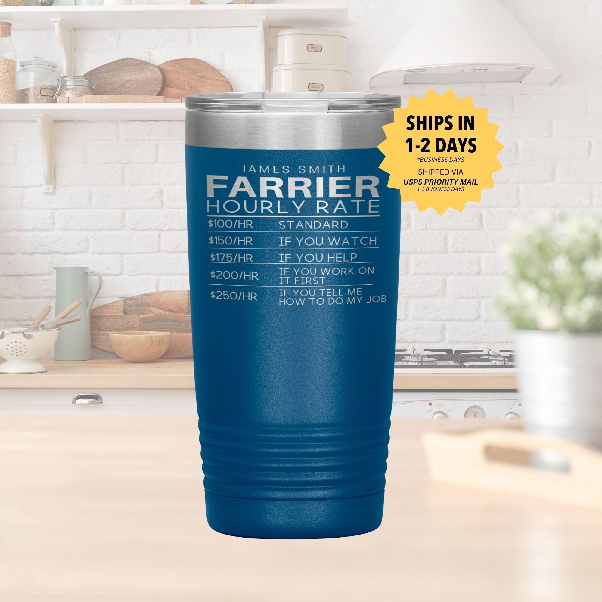 FARRIER Tumbler l Personalized Gift 20oz Cup l Funny Birthday, Appreciation, Christmas Gifts l Stainless Steel Insulated Laser Engraved