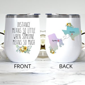 Best Friend Tumbler l Friendship Quote l Thinking of You l Long Distance, Miss You, Going, Moving Away Gift l State to State Floral Cup