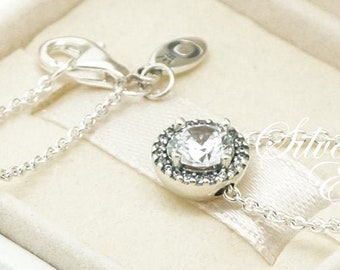 Pandora Classic Elegance Necklace, Clear CZ, 396240CZ, Adjustable 45 cm Chain, Sterling Silver 925 Jewellery, Hallmark, NEW