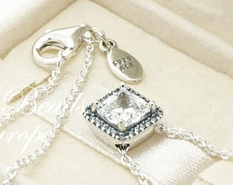 Pandora Timeless Elegance Necklace, Clear CZ, 396241CZ, 45 cm Chain, Sterling Silver 925 Jewellery, Hallmark, NEW