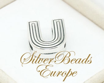 Pandora Alphabet Letter U Clip, Initial, Symbol, Reflexions Charm, Sterling Silver 925 Jewellery, Hallmark, NEW - 798217