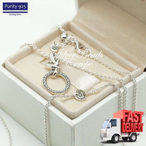 Pandora Knotted Heart Pendant Necklace 