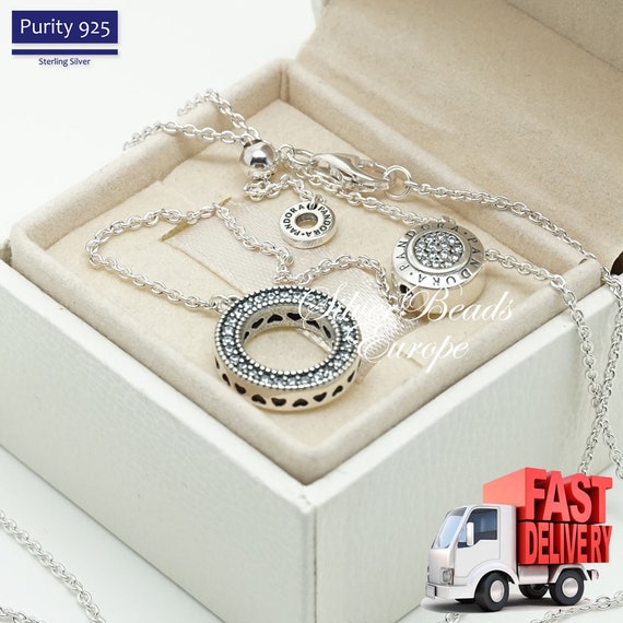 Pandora Logo Pavé Circle Y Necklace 