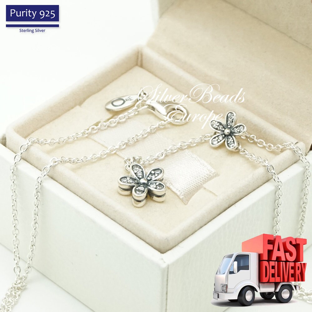 Pandora Dazzling Daisies Necklace Clear 