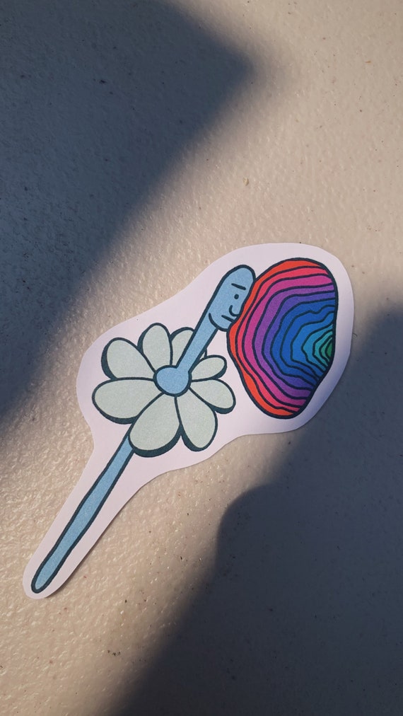 Trippy Flower Sticker Original Digital Design (Eco-Friendly Non-Plastic)