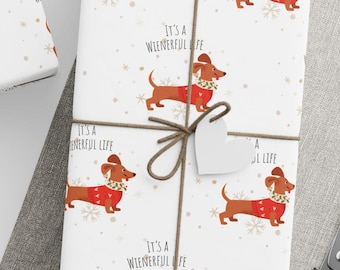It's a Wienerful Life teckel inpakpapier teckel cadeaupapier vakantie Weinerdog Doxie Wiener kerstcadeau Weinerful Papers
