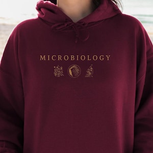 Microbiology Hoodie Sweatshirt Micro Lab Science Research Hooded Sweatshirt Pullover Scientist MLS MT Culture Microscope Sweatshirt