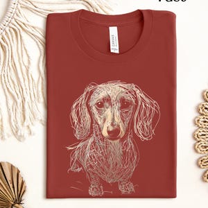 Dachshund Clothes Dachshund Shirt Soft Daschund Shirt Scribble Dachshund Art Tee Womensclothing Gift for Weiner Dog Lover Daschund Gifts Rust