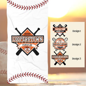 Toallas de playa HTB O's con logotipo personalizado del equipo Cooperstown
