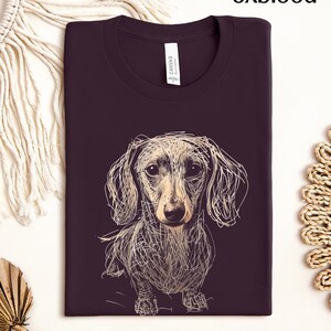 Dachshund Clothes Dachshund Shirt Soft Daschund Shirt Scribble Dachshund Art Tee Womensclothing Gift for Weiner Dog Lover Daschund Gifts Oxblood Black