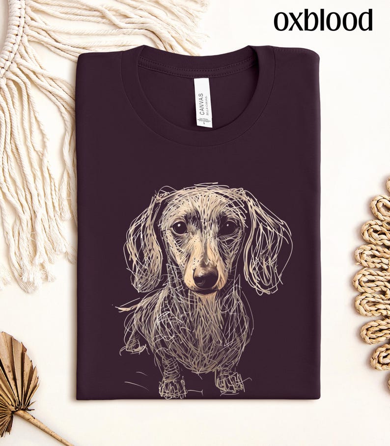 Dachshund Clothes Dachshund Shirt Soft Daschund Shirt Scribble Dachshund Art Tee Womensclothing Gift for Weiner Dog Lover Daschund Gifts Oxblood Black