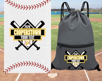 Custom Team Drawstring Bags High Quality Water Resistant High Quality Fabric Thick Material Cinch Bags Personalized Baseball Bags