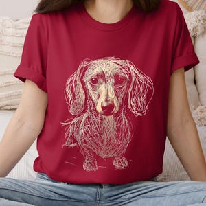 Dachshund Clothes Dachshund Shirt Soft Daschund Shirt Scribble Dachshund Art Tee Womensclothing Gift for Weiner Dog Lover Daschund Gifts Cardinal
