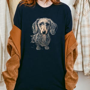 Dachshund Clothes Dachshund Shirt Soft Daschund Shirt Scribble Dachshund Art Tee Womensclothing Gift for Weiner Dog Lover Daschund Gifts Navy