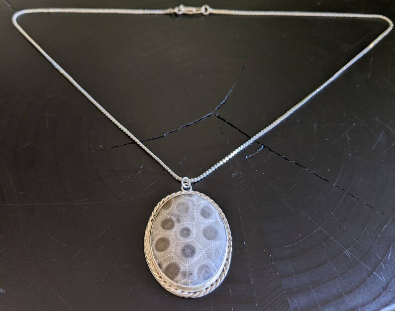 Vintage Agatized Fossil Coral Necklace